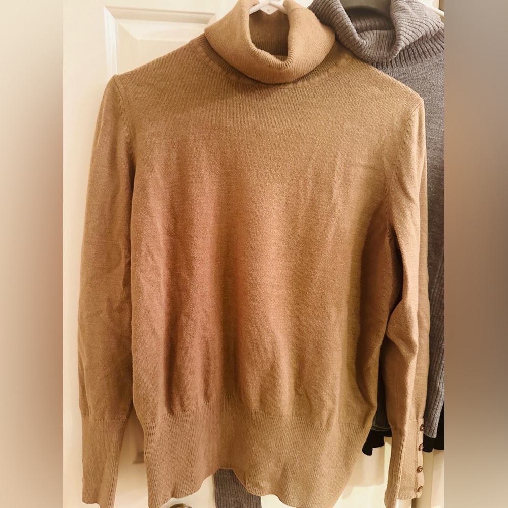 Bundle Of 3 Turtleneck Sweaters Neutral Colors, S… - image 2